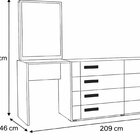 Cômoda Penteadeira 8 Gavetas Lisboa Cinza/freijó