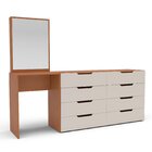 Cômoda Penteadeira 8 Gavetas Madrid Creme/freijó