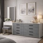 Cômoda Penteadeira 8 Gavetas Valência Cinza/branco