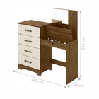 Cômoda Penteadeira Ayrton Castanho Wood Baunilha