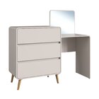 Cômoda Penteadeira Com 3 Gavetas Curve Bege Dunas