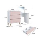 Cômoda Penteadeira Com 3 Gavetas Curve Branco / Rosa Milkshake