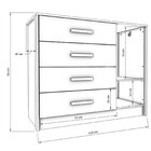 Cômoda Pérola 4 Gavetas E 1 Porta Nature/branco Off