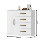 Cômoda Pilar 1 Porta 4 Gavetas Branco - Mx Móveis