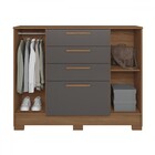 Cômoda Pinhais 2 Portas 4 Gavetas Jatoba/grafite - Santos And