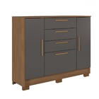 Cômoda Pinhais 2 Portas 4 Gavetas Jatoba/grafite - Santos And