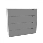 Cômoda Porto 4 Gavetas Branco/cinza - Politorno