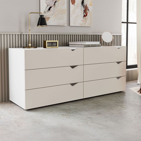 Cômoda Porto 6 Gavetas Branco/creme - Politorno