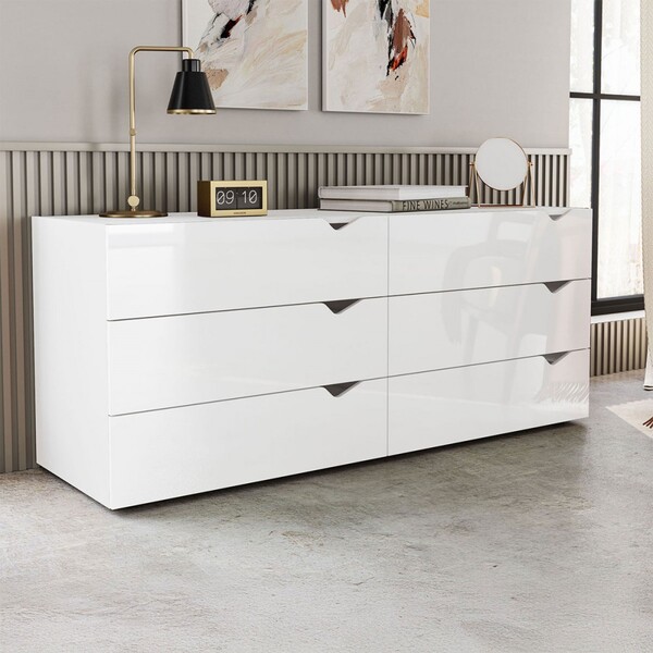 Cômoda Porto 6 Gavetas Branco - Politorno