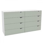 Cômoda Porto 8 Gavetas Branco/verde - Politorno