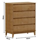 Cômoda Prata 4 Gavetas - Freijó