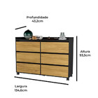 Cômoda Prima 6 Gv Preto E Mel