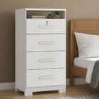 Comoda Primordial Max Zanzini Branco 4 Gavetas Com Pés   ( 1