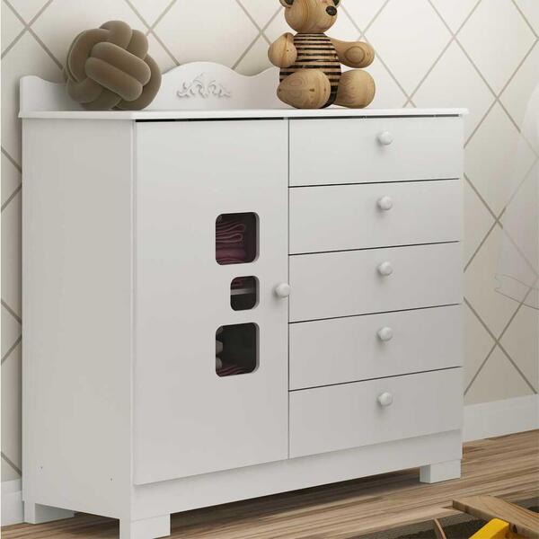 Cômoda Provence 1 Porta E 5 Gavetas Multimóveis Branco