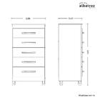 Cômoda Quarto Com 5 Gavetas Esmeralda Cinamomo Com Pés Albatr