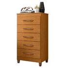 Cômoda Quarto Com 5 Gavetas Esmeralda Cinamomo Com Pés Albatr