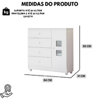 Cômoda Quarto Criança Bebê Organizador Roupa 4 Gaveta Branco