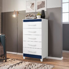 Cômoda Quarto Esmeralda Com 5 Gavetas