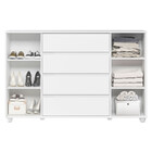 Cômoda Quarto Evidenza Com 4 Gavetas E 2 Portas De Correr