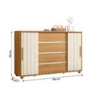 Cômoda Quarto Evidenza Com 4 Gavetas E 2 Portas De Correr