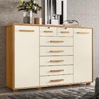 Cômoda Quarto Fontana Com 7 Gavetas E 2 Portas Nature/titanium
