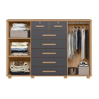 Cômoda Quarto Fontana Com 7 Gavetas E 2 Portas Nature/titanium