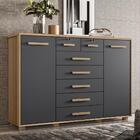 Cômoda Quarto Fontana Com 7 Gavetas E 2 Portas Nature/titanium