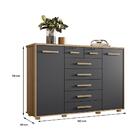 Cômoda Quarto Fontana Com 7 Gavetas E 2 Portas Nature/titanium