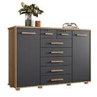 Cômoda Quarto Fontana Com 7 Gavetas E 2 Portas Nature/titanium