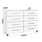 Cômoda Quarto Jade Com 08 Gavetas E Rodízios