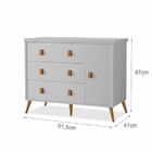 Cômoda Quarto Moderno Taty C/ Sapateira Gaveteiro Mdf Cinza