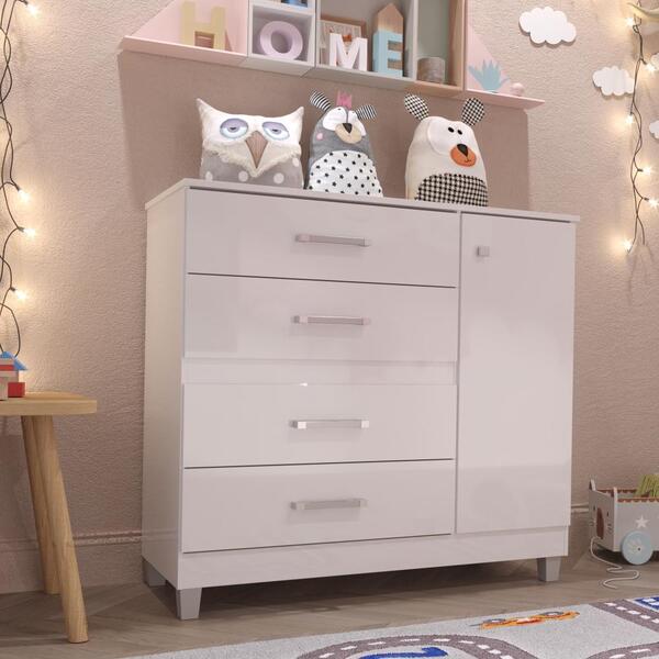 Cômoda Quatro Gavetas E Prateleira Interna Florence Max - Bra