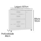 Cômoda Quatro Gavetas E Prateleira Interna Florence Max - Bra