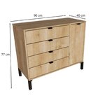 Cômoda Queens 4 Gavetas E 1 Porta Timeless Amadeirado