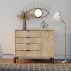 Cômoda Queens 4 Gavetas E 1 Porta Timeless Amadeirado