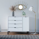 Cômoda Queens 4 Gavetas E 1 Porta Timeless Branco