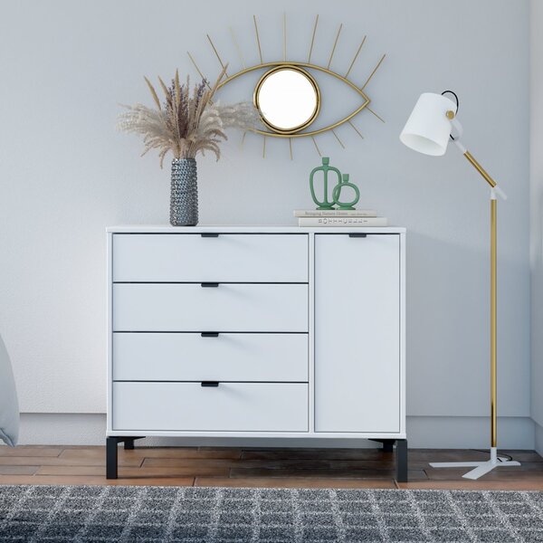 Cômoda Queens 4 Gavetas E 1 Porta Timeless Branco