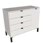 Cômoda Queens 4 Gavetas E 1 Porta Timeless Branco