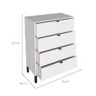 Cômoda Queens 4 Gv Branca 76 Cm