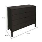 Cômoda Queens 4 Gv Preta 90 Cm