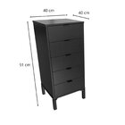 Cômoda Queens 5 Gavetas 40cm Timeless Preto