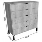 Cômoda Queens 5 Gavetas Amadeirado Fkex - Falkk