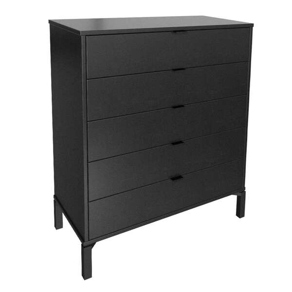 Cômoda Queens 5 Gv Preta 90 Cm