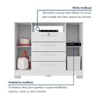 Cômoda Rack 2 Portas E 4 Gavetas Floripa Branco