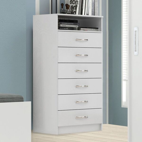 Cômoda Rack 6 Gavetas Tallinn Com Nicho 13444 Branco - Pnr Mó