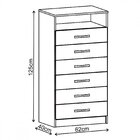 Cômoda Rack Para Quarto Infantil 6 Gavetas 1 Nicho Maxi  Bran