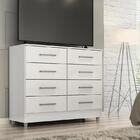 Cômoda Raissa 8 Gavetas Quarta Divisão Moveis Branco