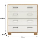 Cômoda Ravena 100% Mdf 4 Gavetas Freijó/off White - Panorama