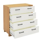 Cômoda Ravena 100% Mdf 4 Gavetas Freijó/off White - Panorama