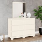 Cômoda Ravenna 6 Gavetas Com Espelho Off White - Henn